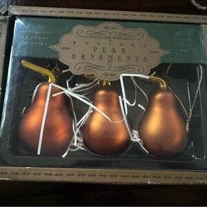 Williams Sonoma Copper Pear Ornaments